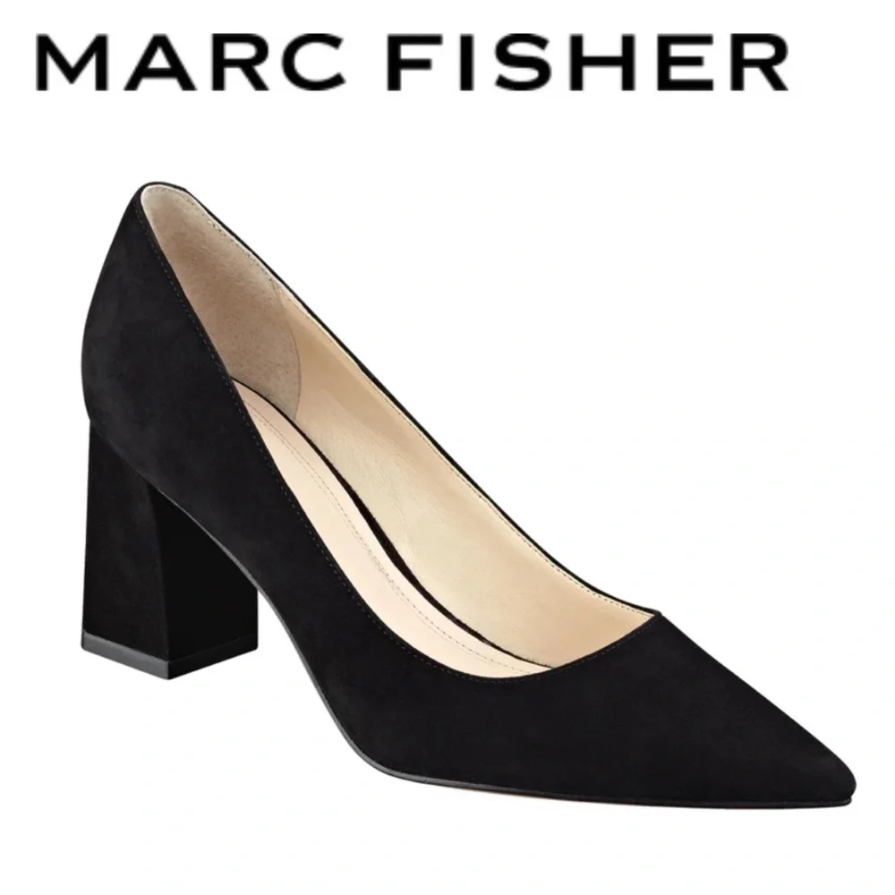 MARC FISHER BLOCK HEEL POINTY TOE PUMPS SIZE 6.5
